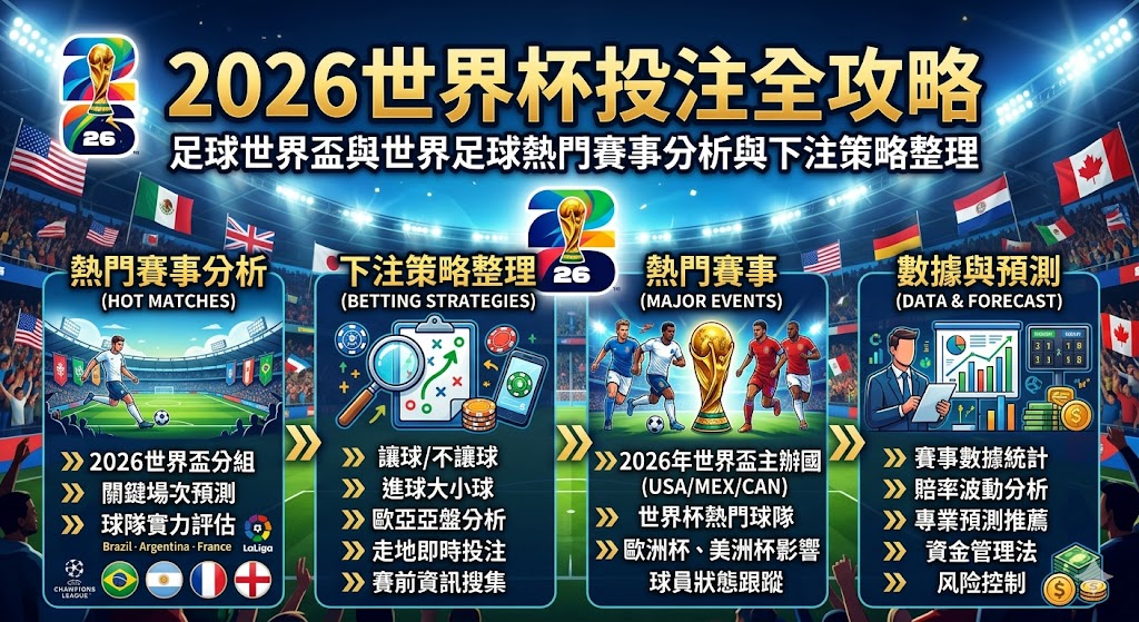 2026世界杯投注全攻略｜足球世界盃與世界足球熱門賽事分析與下注策略整理