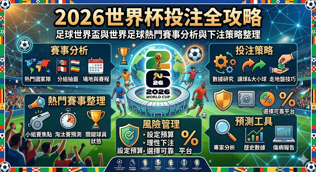 2026世界杯投注全攻略｜足球世界盃與世界足球熱門賽事分析與下注策略整理